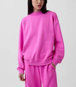 Completo da jogging da <span class=keywords><strong>donna</strong></span> personalizzato in felpa girocollo tinta unita in tessuto French Terry, casual autunnale/invernale, con pantaloni a gamba larga - Product Image 3