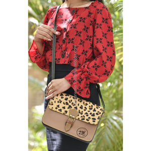 Bolso de hombro pequeño de lujo LW para mujer, bolso de cuero genuino con estampado de cuero Animal, mensajero portátil de cuero genuino para primavera - Product Image 1