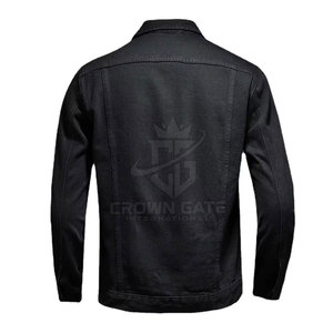 เสื้อแจ็คเก็ตยีนส์ผู้ชายทรงสลิมฟิตสำหรับฤดูหนาว ผลิตอย่างมืออาชีพ เหมาะสำหรับสวมใส่ลำลองและกิจกรรมกลางแจ้ง พร้อมโลโก้แบบกำหนดเอง - Product Image 3