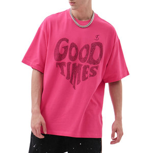 เสื้อยืดสตรีทแวร์ดีไซน์ล่าสุดสำหรับผู้ชาย ประดับเพชร สีพื้น ไซส์ผู้ใหญ่ เสื้อยืดประดับเพชรสำหรับผู้ชาย - Product Image 1