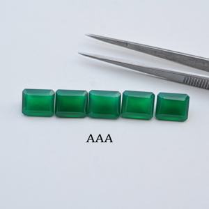 Fournisseur de pierres précieuses en onyx vert naturel de forme octogonale facettée de 10x12 mm, qualité AAAA, pierre de cristal d'onyx provenant du fabricant - Product Image 2