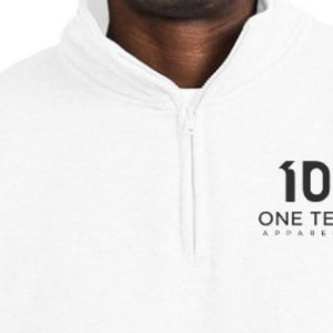 Sudadera con cremallera de 1/4 para adulto, blanca, de forro polar suave, cálida, informal, de manga larga, con capucha y cremallera, ropa personalizada al por mayor - Product Image 5