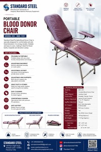 Silla portátil de donación de sangre, silla plegable de acero para donantes de sangre, para campamentos de donación de sangre, sillón plegable portátil para donantes de sangre. - Product Image 3