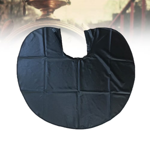 Cape de Coiffure Professionnelle Noire à Motif Circulaire en Polyester Résistante à l'Eau pour Barbier, Salon, Coupe de Cheveux, Coloration et Coiffage - Product Image 5