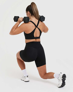 Shorts Negros Unificados de Alta Demanda para Mujer, Shorts de Cintura Alta con Banda Compresiva y Tejido Transpirable - Product Image 4