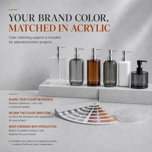 Nouveaux accessoires de salle de bain modernes en acrylique gris, distributeur de savon Kate. - Product Image 3