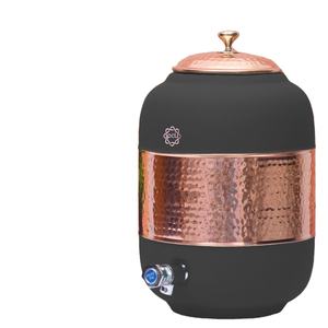Distributeur d'eau en cuivre pur grande capacité avec robinet, pot de stockage artisanal martelé pour la santé ayurvédique, idéal pour la cuisine et la salle à manger - Product Image 2