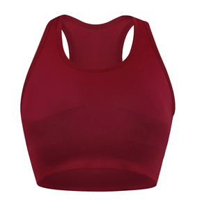 Soutien-gorge de sport dos nageur pour femme, bretelles croisées, découpes, maintien moyen, respirant, pour yoga et activités sportives, couleur unie rouge - Product Image 1