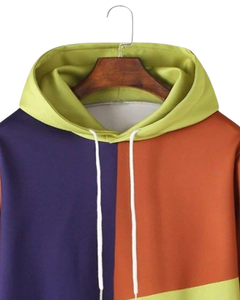Sweat-shirt à capuche unisexe pour homme et femme, style hip-hop, décontracté, à manches longues, couleurs contrastées, 100% coton, coupe ample, hiver - Product Image 4
