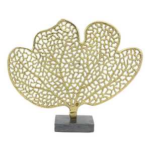 Jaffs Exports JE2085 37cm H X 9.5cm W X 44.5cm L Leaf Sculpture Handmade Metal Art Decor Tabletop Living Room Display Irregular - Product Image 3