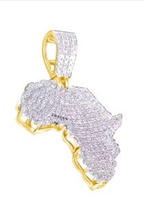 Colgante de mapa de África para viaje, unisex, con diamante de moissanita de corte redondo, colgante de plata de ley 925, joyería fina, colgantes y dijes - Product Image 3