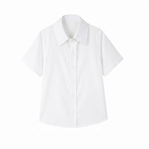 Camisa de vestir con cuello y botones multicolor para niños, uniforme escolar, camisa de verano para niños con logotipo personalizado. - Product Image 4