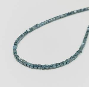 Perles cubiques de diamant bleu naturel facettées AAA 3 mm, brin de 14 pouces, fournisseur en gros de perles de diamant en vrac - Product Image 4