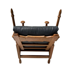 Sillón de Madera Maciza para Descanso con Asiento Tapizado Acolchado para Hotel, Villa, Sala de Estar, Muebles de Calidad de Exportación - Product Image 6