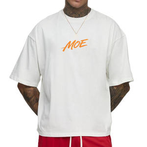 Camiseta de algodón de alta densidad para hombre, talla grande, con estampado gráfico en la espalda, etiqueta privada, producción en fábrica OEM ODM, unisex. - Product Image 1