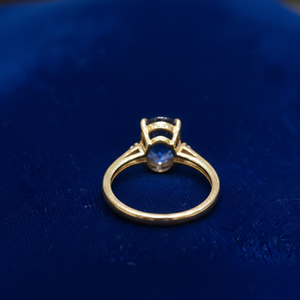 Blue Hydro Gemstone <b>Ring</b> 925 Sterling Silver 18K Gold Plated Designer Cocktail <b>Ring</b> Women Jewelry US 6 - Product Image 2