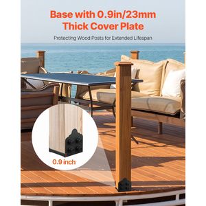 Pali per Pavimentazione in Acciaio al Carbonio 8x8 Resistenti con Dimensione Interna 200x190mm, 2 Staffe per Pali in Legno, Struttura in Acciaio al Carbonio - Product Image 1