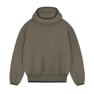 Sweat à capuche d'hiver pour homme, 100% coton de haute qualité, personnalisable, léger, doublure polaire unie, tricoté, coupe-vent, respirant - Product Image 6