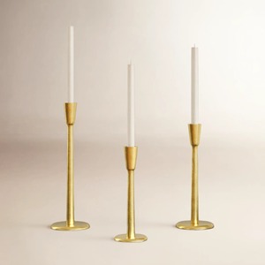 <b>Brass</b> <b>Candlestick</b> Holder Set of 3 Gold Taper Candle Holders for Home Decoration Durable Metal Design - Product Image 5