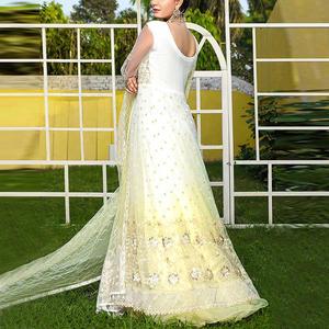 ชุดเดรสปักลายหนักสำหรับผู้หญิง แบบเย็บสำเร็จ/ยังไม่เย็บสำเร็จ สไตล์ปากีสถาน คุณภาพสูง 3 ชิ้น สำหรับงานปาร์ตี้ - Product Image 2