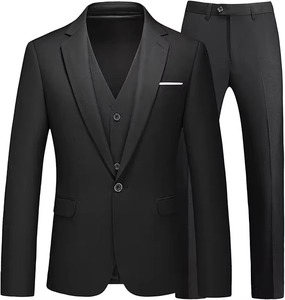 Custom Quality Slim-Fit Single Breasted <b>Blazer</b> <b>Set</b> 2 Pieces 100% Polyester Single Buckle Fashion Wedding Groom Men's Formal Suit - Product Image 6
