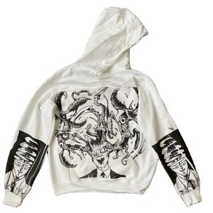 Sweat à capuche en tricot brodé avec impression d'anime de qualité supérieure, pour femmes, taille plus, vêtements en coton à blocs, couples, Y2k - Product Image 1