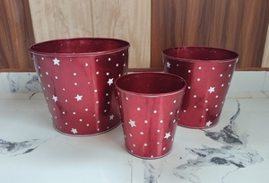 Macetas de Metal con Copos de Nieve Hechos a Mano para Decoración, Juego de 3 Macetas de Jardín de Estilo Moderno para Decoración del Hogar - Product Image 4