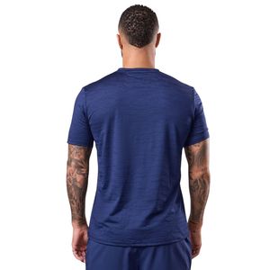 Mens Navy Blue Space Dye Performance Training T Shirt Crew Neck Short Sleeve <b>Athletic</b> Gym Workout Running Casual Sportswear Tee - Product Image 2