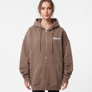 Sweat-shirt à capuche zippé pour femme avec logo personnalisé, coupe oversize à épaules tombantes, 100 % coton, style décontracté, vente en gros, fabricant - Product Image 3
