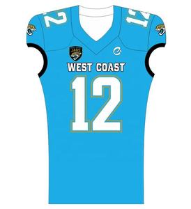 Uniformes de fútbol americano de poliéster 100% para jóvenes, conjuntos lisos sublimados de alta calidad, mangas cortas, diseño transpirable de talla grande - Product Image 3