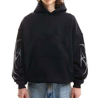 Sweat à capuche pour homme en coton 100% avec strass, design personnalisé, surdimensionné, poids lourd, hiver