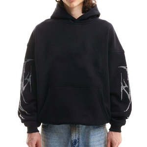 Custom Design 100% Cotton Men's <b>Rhinestone</b> <b>Hoodie</b> Oversized Heavy Weight Winter <b>Rhinestone</b> <b>Hoodie</b> - Product Image 1