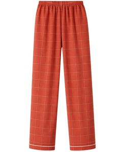 Ensemble de pyjama pour femme à carreaux orange rouille personnalisé, manches longues, boutonné, vêtements de nuit en coton doux, ensemble de vêtements de détente en deux pièces - Product Image 6