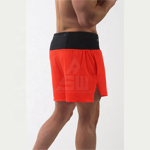 Customized Men's Solid Double <b>Layer</b> Eco-Friendly Quick Dry Elastic <b>Mid</b> Running Shorts Breathable Gym Workout Summer Marathon - Product Image 3