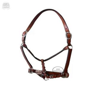 Halter en cuir de qualité supérieure de la meilleure qualité avec rembourrage en raccords ss marron noir pour la vente en gros équestre - Product Image 1