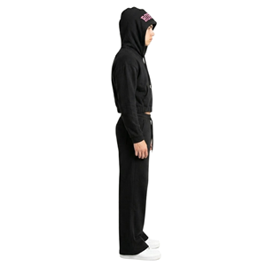 Conjunto de Sudadera Corta y Pantalones Anchos de Felpa para Mujer, Personalizado con Logotipo, de Alta Calidad, ODM OEM, Ropa Deportiva Informal - Product Image 5