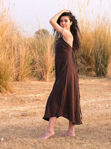 Women Hand-Block Printed Cotton Maxi <b>Dress</b> Premium Breathable Natural Cotton Fabric Sleeveless Ankle-Length <b>Dress</b> - Product Image 4
