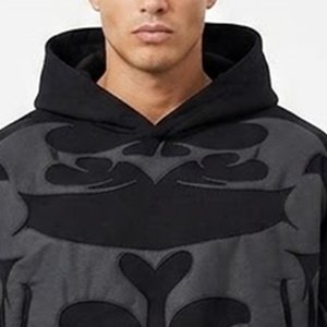 Sudadera con Capucha Oversize para Hombre, Diseño Tribal Negro, Estilo Urbano, Felpa Francesa, Manga Regular, Ropa de Otoño - Product Image 5