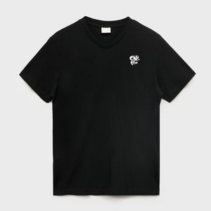 Camiseta Moderna de Estilo Urbano Informal para Hombre, Cuello en V, Tejido de Algodón Suave y Transpirable, Ligera y Cómoda, Moda de Verano - Product Image 1