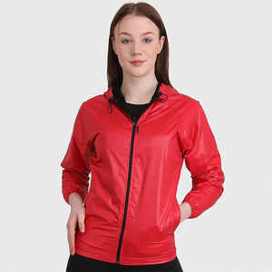OEM Custom Womens Hooded Waterproof Windbreaker <b>Jacket</b> Sweat-Enhancing Lightweight Eco-Friendly Memory Fabric Gym <b>Workout</b> - Product Image 4