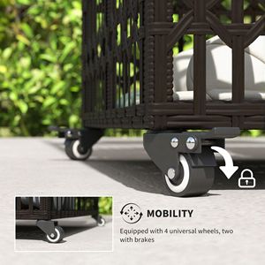 PE Rattan Wicker <b>Pool</b> Float Storage Organizer with Rolling <b>Pool</b> Caddy Floating Basket Shelf Towel Bars <b>Pool</b> Tools & <b>Accessories</b> - Product Image 6