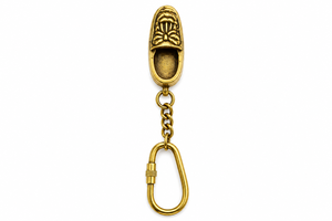 Porte-clés sabot antique en laiton avec breloque chaussure miniature à motif floral, finition bronze doré, anneau porte-clés en métal, cadeau décoratif - Product Image 5