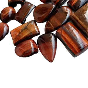 Piedra de Ojo de Tigre Roja Cabujón, Gema Suelta de Corte Ovalado, Mineral Marrón para Joyería, Efecto Ojo de Gato Pulido - Product Image 3