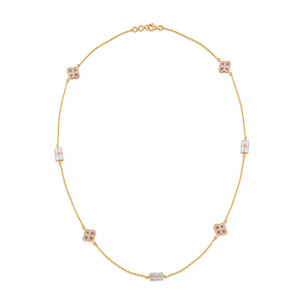 สร้อยคอเพชร Pastel Clover Station ดีไซน์ประดับด้วย Sparkling Barrel Accent - Product Image 1
