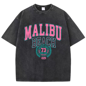 มาลิบูบีช 73 USA เสื้อยืดผ้าฝ้ายขนาดใหญ่พิเศษเสื้อยืดคอกลมแขนสั้นลำลองสำหรับบุรุษ - Product Image 2