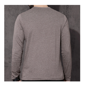 Camiseta de algodón 100% de primera calidad a precio económico para hombre, lavado ácido, manga larga, corte holgado, transpirable. - Product Image 2