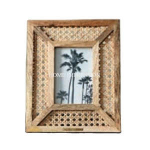 Marco de fotos de aspecto llamativo de diseñador antiguo único de ratán de madera de calidad exclusiva para su mejor pantalla de recuerdos - Product Image 1