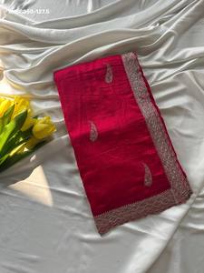 Dernière collection de saris indiens traditionnels en soie georgette avec broderies - Collection de saris Jarkan Work pour femmes, fabricant de mode - Product Image 3