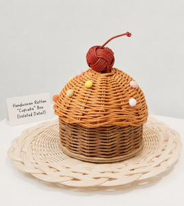 Elegant Ramadan Rattan Cupcake <b>Gift</b> <b>Box</b> Made From Sustainable Rattan With Custom Color Options Vietnam Factory - Product Image 2