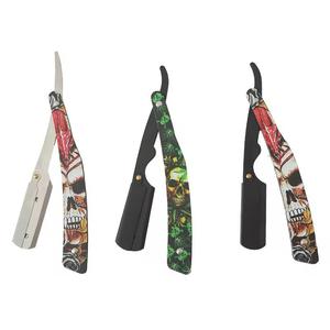 Navaja Quirúrgica Plegable Morje de Acero Inoxidable con Hoja Única y Mango de Plástico con Diseño de Calavera para Barbería - Product Image 4